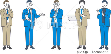 ビジネスの現場で活躍する5人のシニア男性 ビジネスの現場で活躍する5人のシニア男性 122888462
