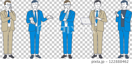 ビジネスの現場で活躍する5人のシニア男性 ビジネスの現場で活躍する5人のシニア男性 122888462