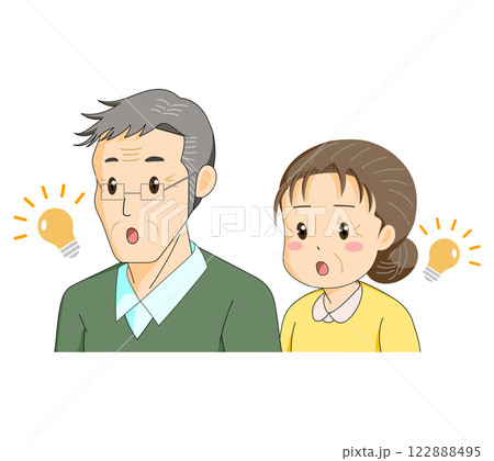 老夫婦　ひらめく　思いつく 122888495
