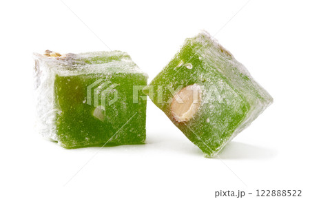 Green confection with nuts showcases traditional dessert from Middle Eastern cuisine Green confection with nuts showcases traditional dessert from Middle Eastern cuisine 122888522