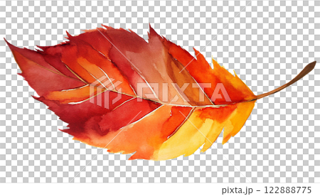 Autumn red leaves (AI generated material) 122888775
