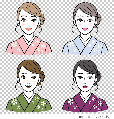 Personal Color: Woman wearing a kimono 122889101