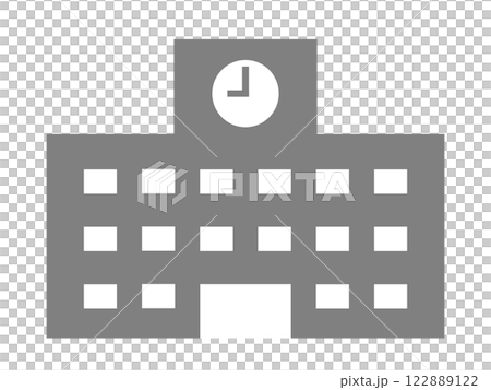 School icon (school building silhouette) 122889122