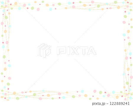 カラフルな水玉がかわいいフレーム背景イラスト 122889241