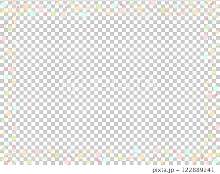 カラフルな水玉がかわいいフレーム背景イラスト 122889241