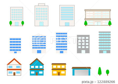 いろいろな建物のイラスト 122889266