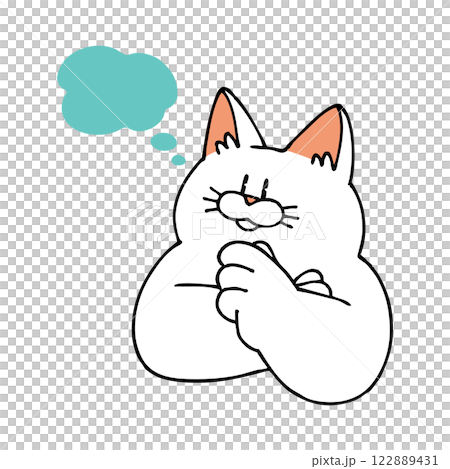 A cat thinking about something A cat thinking about something 122889431