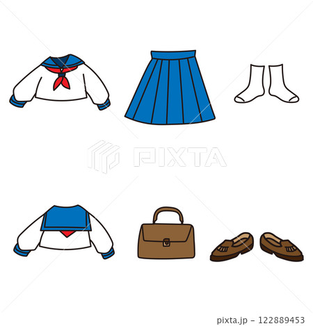 セーラー服のベクターイラスト素材 122889453