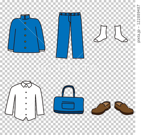 School uniform illustration set School uniform illustration set 122889487