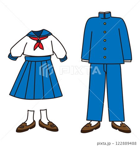 青い学生服のイラスト素材 青い学生服のイラスト素材 122889488