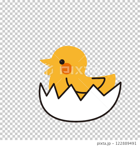 小雞從蛋中孵化出來的向量圖 122889491