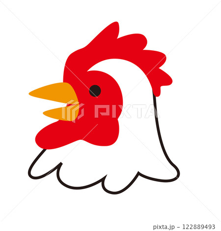 鶏のベクターイラストアイコン素材 122889493