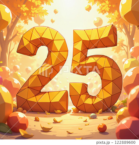 Celebratory 25th birthday scene. 122889600