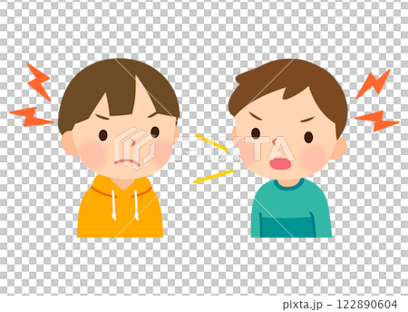 言い争いをする子ども　感情コントロール　対人関係 122890604