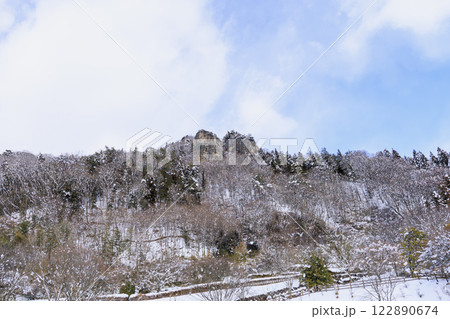 道の駅 霊山 嵩山 雪景色 道の駅 霊山 嵩山 雪景色 122890674
