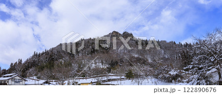 道の駅 霊山 嵩山 雪景色 道の駅 霊山 嵩山 雪景色 122890676