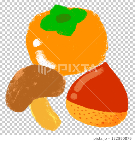 クレヨンタッチ　秋の味覚のイラスト 122890879