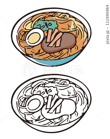 ペンで描いた風ラーメン ペンで描いた風ラーメン 122890964