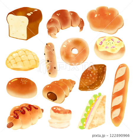 色々なパンのイラスト 色々なパンのイラスト 122890966