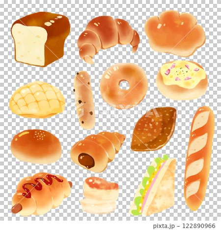 色々なパンのイラスト 色々なパンのイラスト 122890966