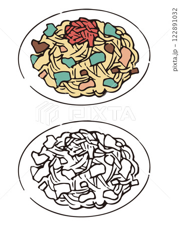 ペンで描いた風焼きそば 122891032