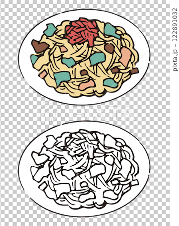 ペンで描いた風焼きそば 122891032