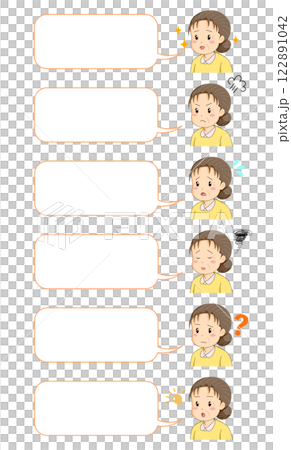 Senior lady speech bubble set Senior lady speech bubble set 122891042