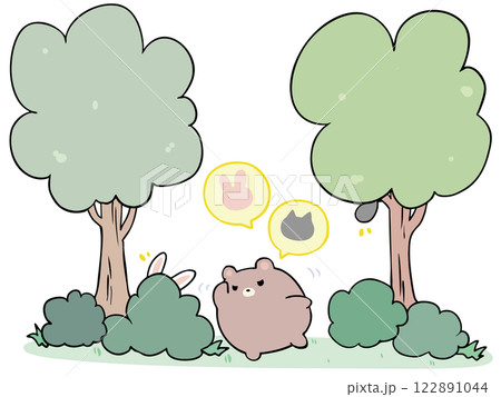 くま ねこ うさぎ かくれんぼ くま ねこ うさぎ かくれんぼ 122891044