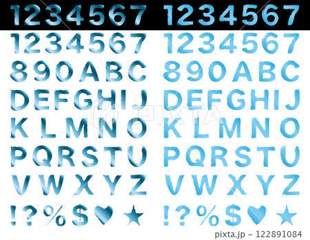 文字、筆、5水色 文字、筆、5水色 122891084