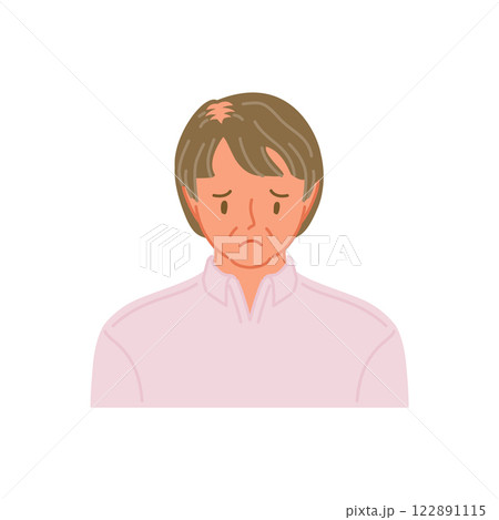 正面から見た薄毛のミドル女性 正面から見た薄毛のミドル女性 122891115