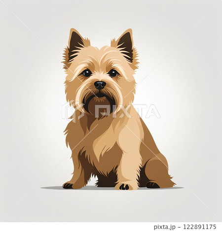 お座りして見つめるケアーンテリア お座りして見つめるケアーンテリア 122891175