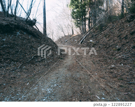 細い山道を行く 122891227