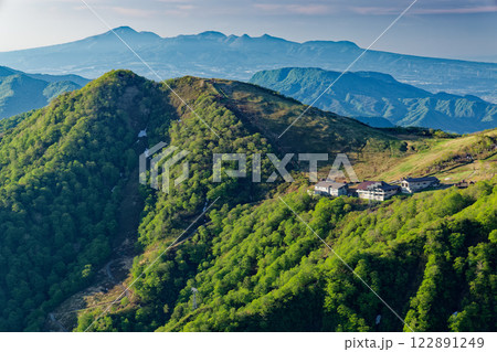 t谷川岳・西黒尾根から見る天神平と赤城山 t谷川岳・西黒尾根から見る天神平と赤城山 122891249