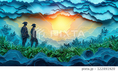 Emancipation Day, resiliencEmancipation Day, resilience and perseverance, papercut illustratione and perseverance, papercut illustration 122891920