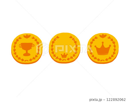金メダルのシンプルでポップなイラストセット 122892062