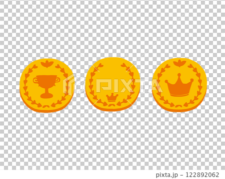 金メダルのシンプルでポップなイラストセット 122892062