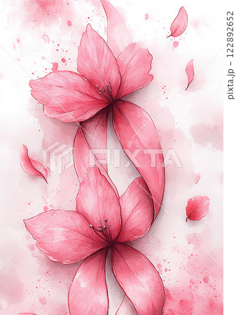 Watercolor style white backdrop high resolution breast cancer awareness month 122892652