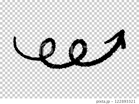 手書きのくるくる矢印 ベクター 黒 122893321