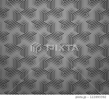 Abstract geometric pattern with stripes, lines. Seamless vector background. Gray and black ornament. Simple lattice graphic design 122893392