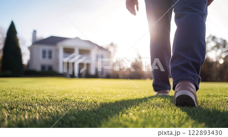 高級住宅のエントランスビュー 122893430