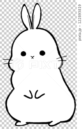 上体を起こしてこちらを見る白うさぎ 上体を起こしてこちらを見る白うさぎ 122893819