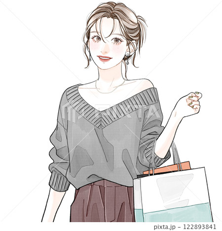 買い物を楽しんでいる女性 買い物を楽しんでいる女性 122893841