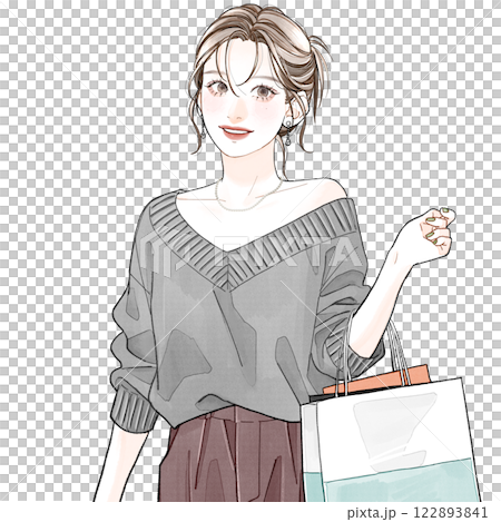 買い物を楽しんでいる女性 買い物を楽しんでいる女性 122893841