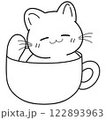 cat with cup of coffee 122893963