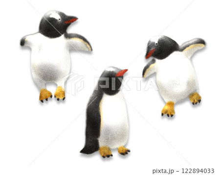 ペンギン　リアル　水彩　イラスト 122894033