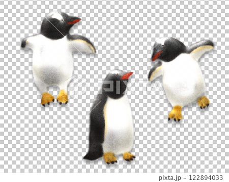 ペンギン　リアル　水彩　イラスト 122894033