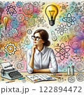 アイデアを思いついた女性 122894472