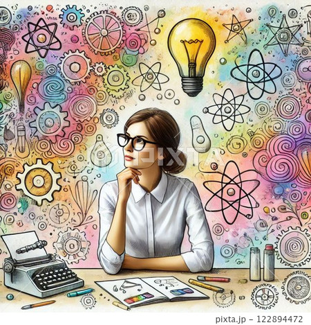 アイデアを思いついた女性 アイデアを思いついた女性 122894472