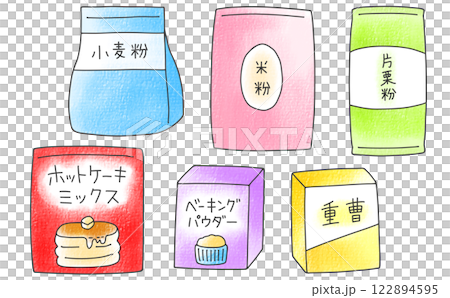 ゆるめシンプルな粉セット2　アナログ風 122894595