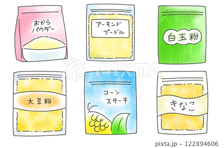 ゆるめシンプルな粉セット1　アナログ風 122894606
